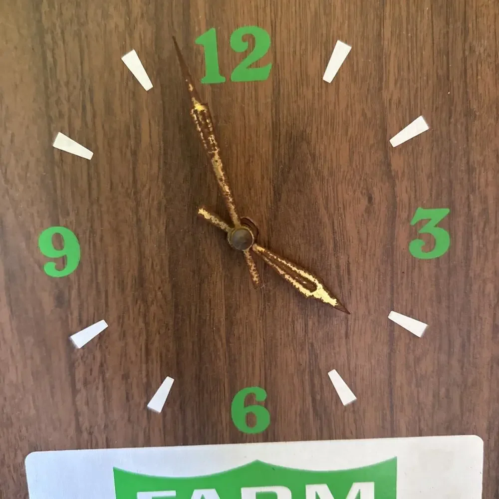 FARM Bureau Insurance Advertising Wall Clock 13” X 9” Needs Repair RARE
